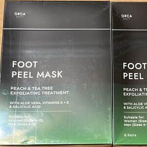 Foot Peel Mask Peach and Tea Tree Exfoliating Treatment with Aloe Vera, Vit A